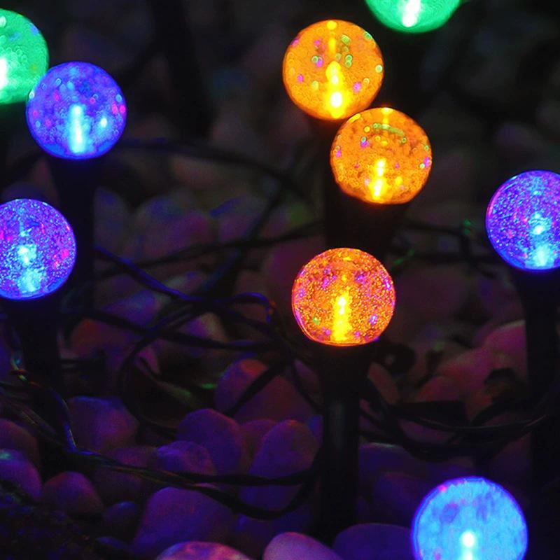 Solar Bubble Ball String Lights - Outdoor Fairy Lights for Courtyard, Path, and Lawn Decor