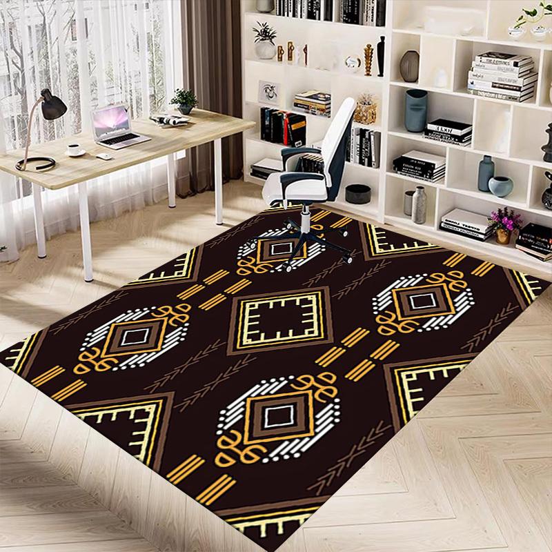 1PC Geometric Pattern Diamond Extra Large Non-Slip Floor Carpet, Office, Family, Bedroom, Studio - Large Area Rug Indoor Rugs, Vibrant Colors-W247
