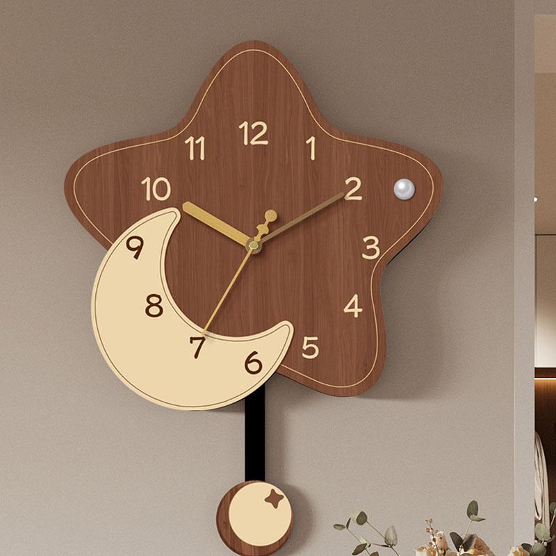 Bedrooms Aesthetic Wall Clocks Wooden Creative Kitchen Living Room Wall Clocks Vintage Led Reloj De Pared Living Room Decoration