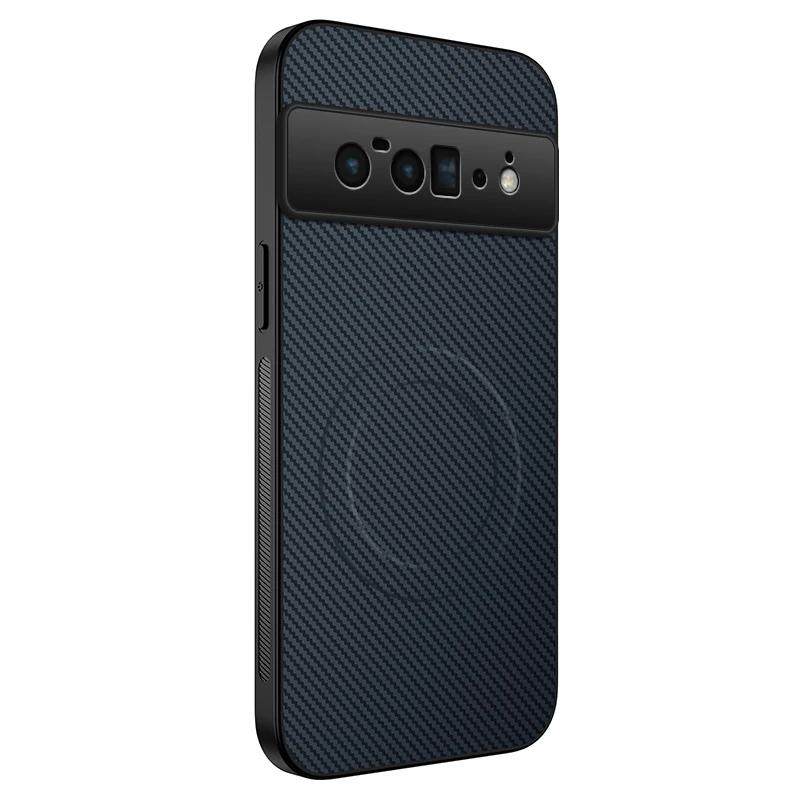 

Business Carbon Fibre Texture Magnetic Charging Case For Google Pixel 10 9 Pro XL 8 7 6 A Pro Camera Full-pack Back Cover Google Pixel 10 Pro