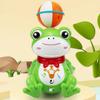 Electric Walking Frog Toy with Music Light Rotatable Heading Ball Stunt Frog Toy Toddlers Boys Girls Tummy Time Interactive Crawling Animal Toy