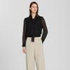 [She S miSS] Sheer Tie Neck blouSe Swwblp11010 Bk