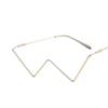 Montatura per Occhiali Vintage Mezza Montatura in Metallo con Diamanti Donna Occhiali di Lusso Moda Oro Argento Senza Lenti Montatura Occhiali Retrò