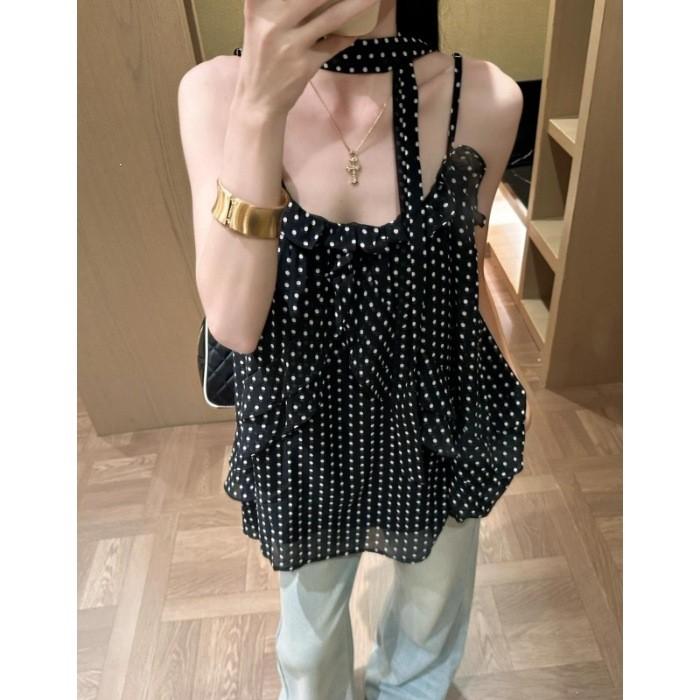 Yaz Modası İçin Ayarlanabilir Askılı Seksi Leopar Desenli Puantiyeli Atlet