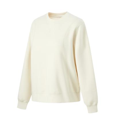 Li Ning Fitness Series Lässiges Lockeres Rundhals Langarm Sweatshirt Damen Sweatshirt Fett-Gelb AWDU162-7
