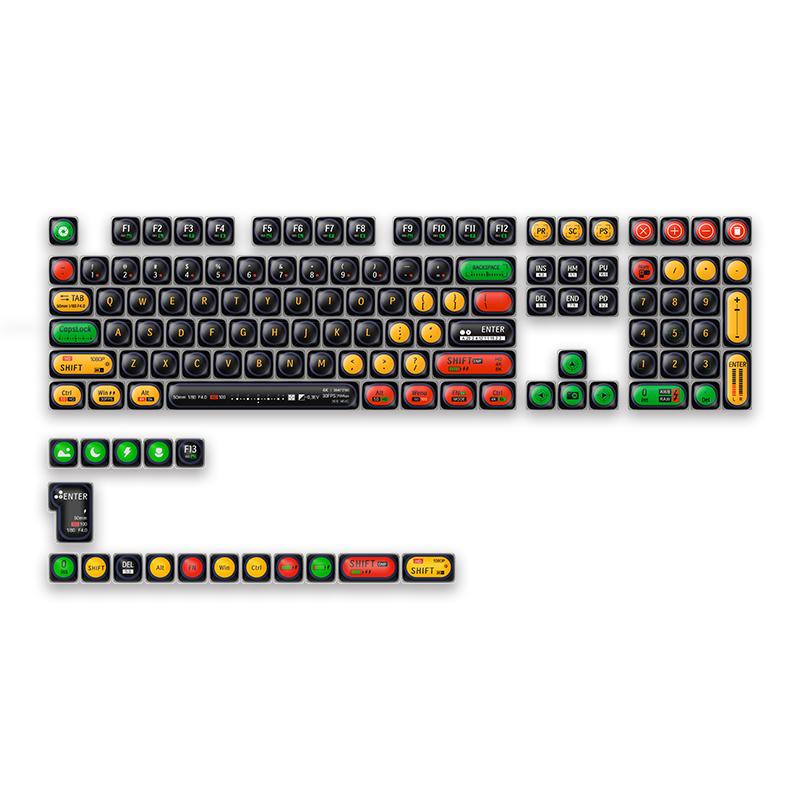 

Cute MOG Bread Keycap 125 Keys PBT+PC Hamburger Fries Ice Cream Fast Food Theme Keycaps Orange Red Round Mantou Keyboard Caps