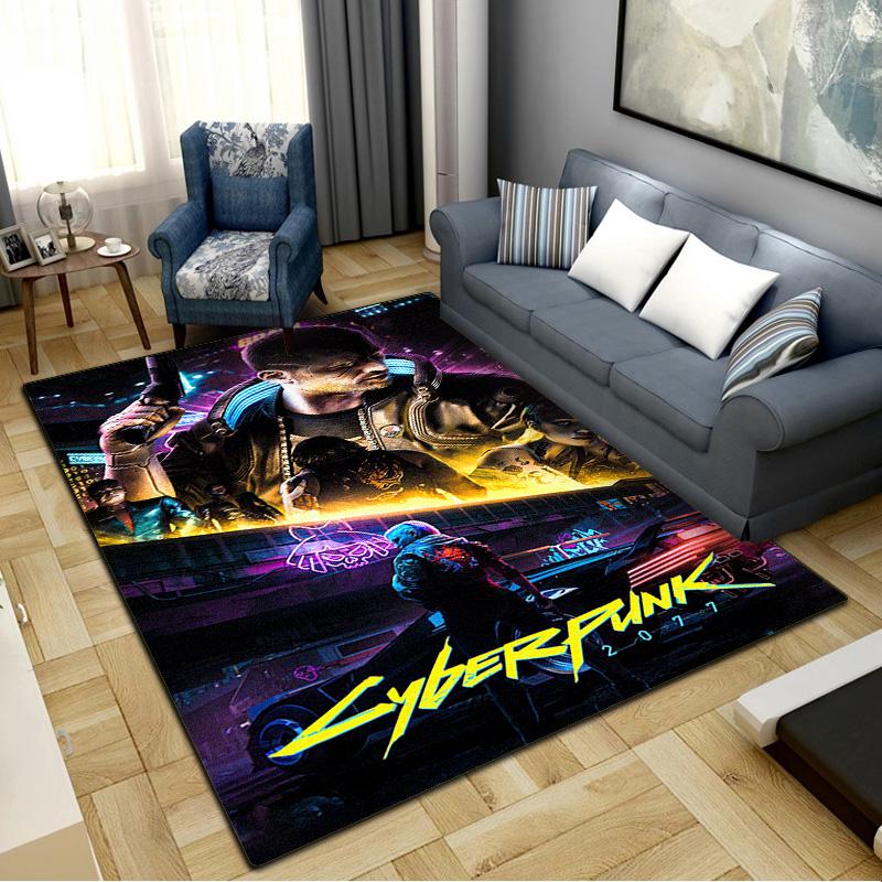 Cyberpunk Carpet Rug for Living Room Bedroom Home Sofa Decoration,Kids play Non-slip Floor Mat