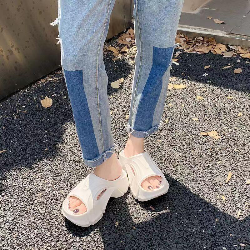 Plateau-Hausschuhe für Damen, neu, rosa, lässige Strandschuhe mit Keilabsatz, 2024