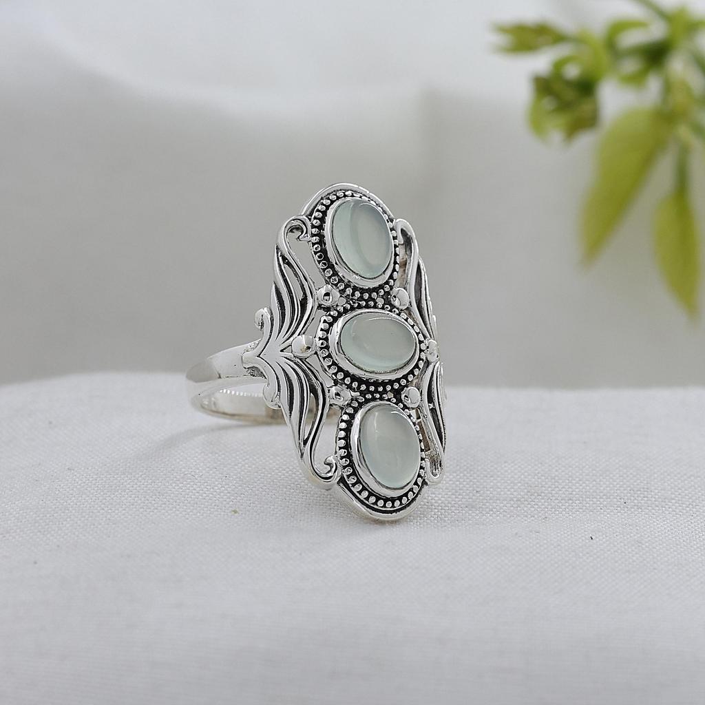 Aquamarine Silver Ring, 100% 925 Sterling Silver Handmade Jewelry, Silver Jewelry, Women Ring Ar8937