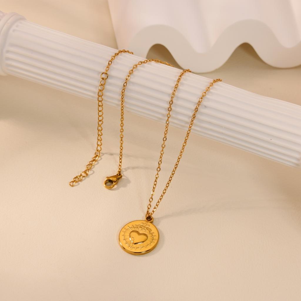 Vintage Geometric Heart Cross Necklaces For Women Stainless Steel Heart Pendant Necklace Party Wedding Christmas Jewelry Gift