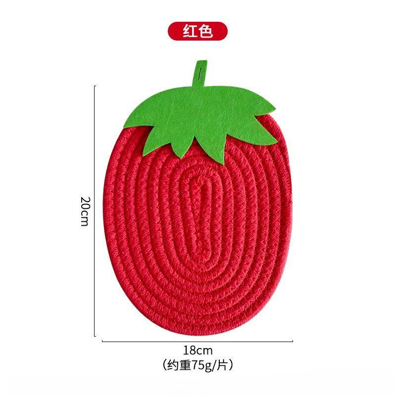 

Pretty Drying Mat Table Decor Household Fashion Cartoon Fruit Insulated Meal Mat Red Strawberry Cute Shape Beverage Tea Mat Cup M красный