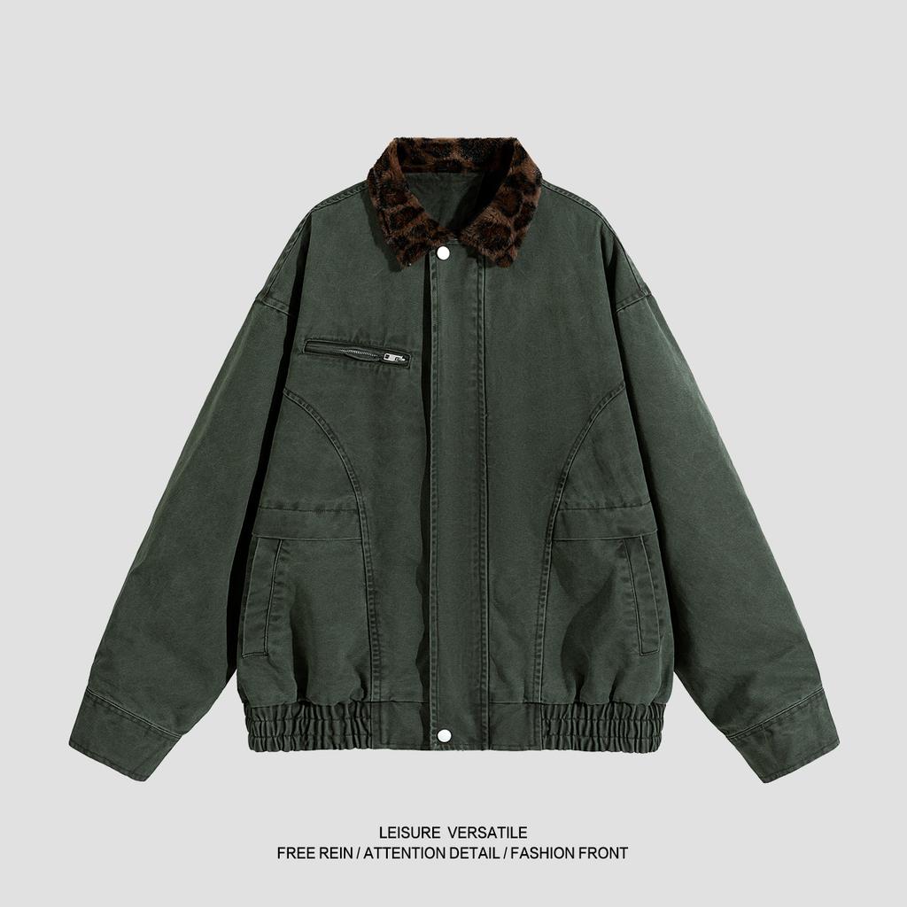 Pure Cotton Jacket for Men's New Jacket American-style Washing and Old Lapel Men's Spring and Autumn Clothing