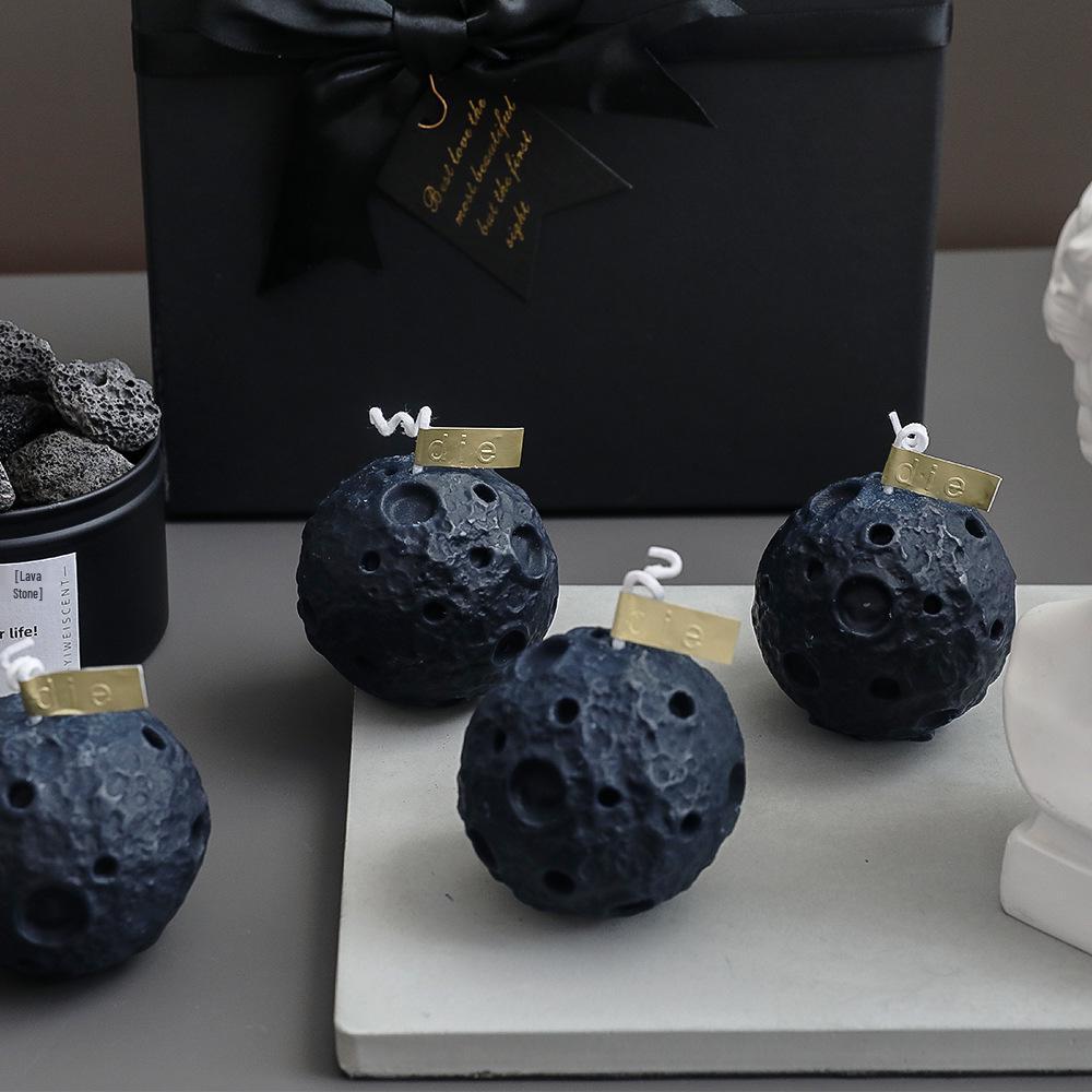 Moon Aroma Candle DIY Kit: Creative Mid-Autumn Festival Black Spherical Scented Candle Gift Box