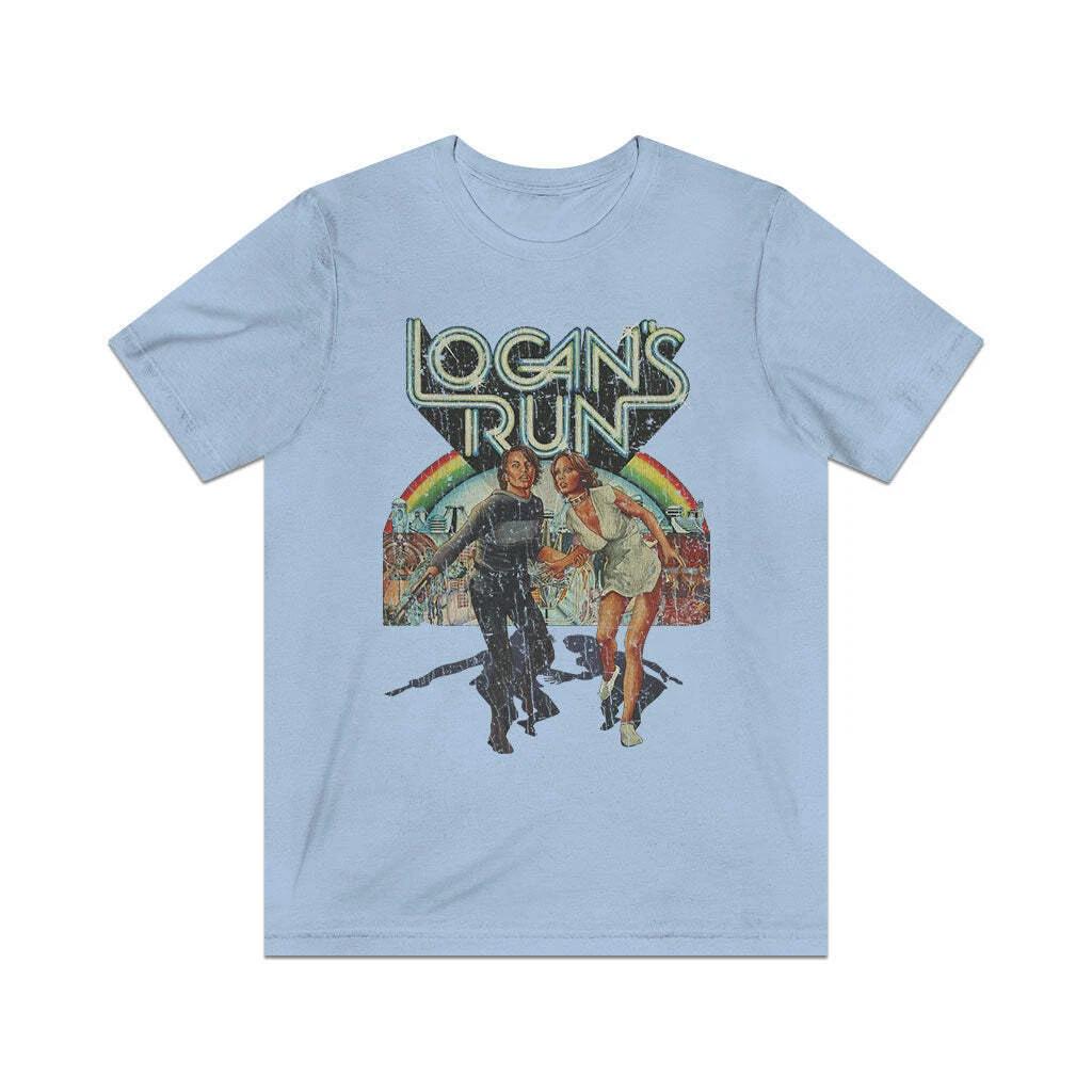 Logan s Run 1976 Vintage Men s T shirt - Dark Grey, XL L