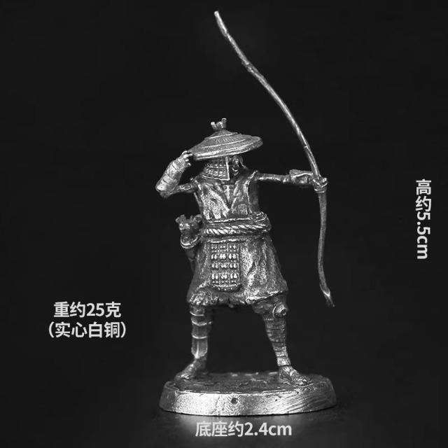 Metal Skeleton Archer Ghost Samurai Mini Tabletop Game Figurine Car Interior Decor Desktop Ornament Collectible Model Toy Gift