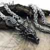 Mens Stainless Steel Heavy Wolf Dragon Skull Pendant Necklace Vintage Men holiday Gift