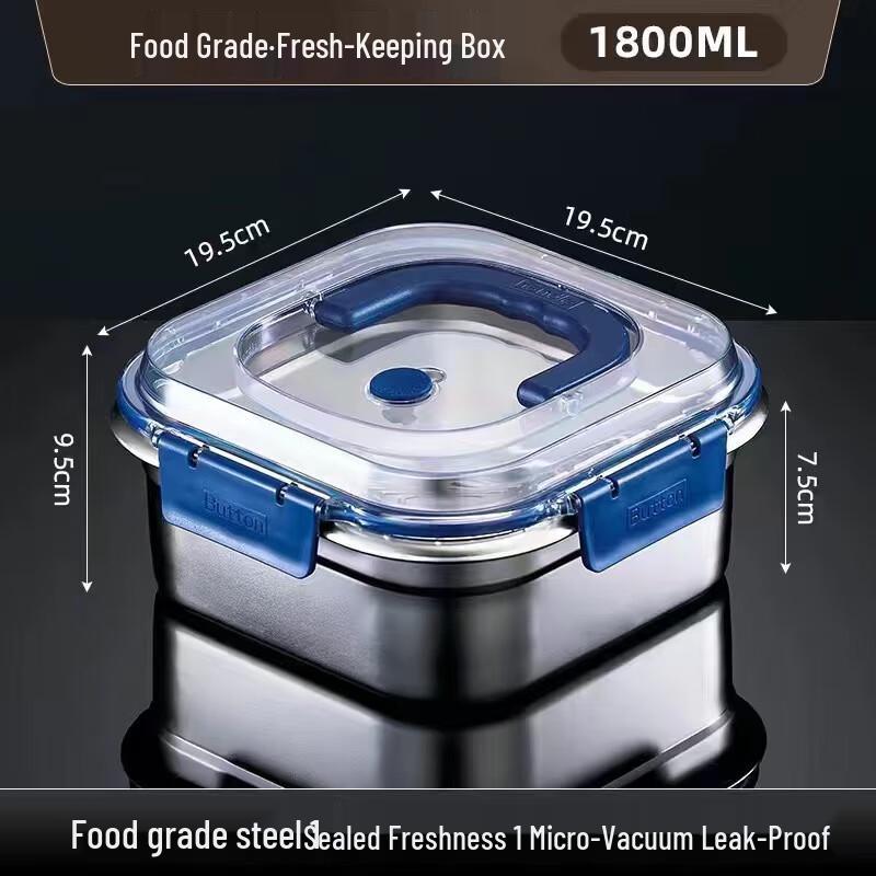 Stainless Steel Square Food Storage Container Set