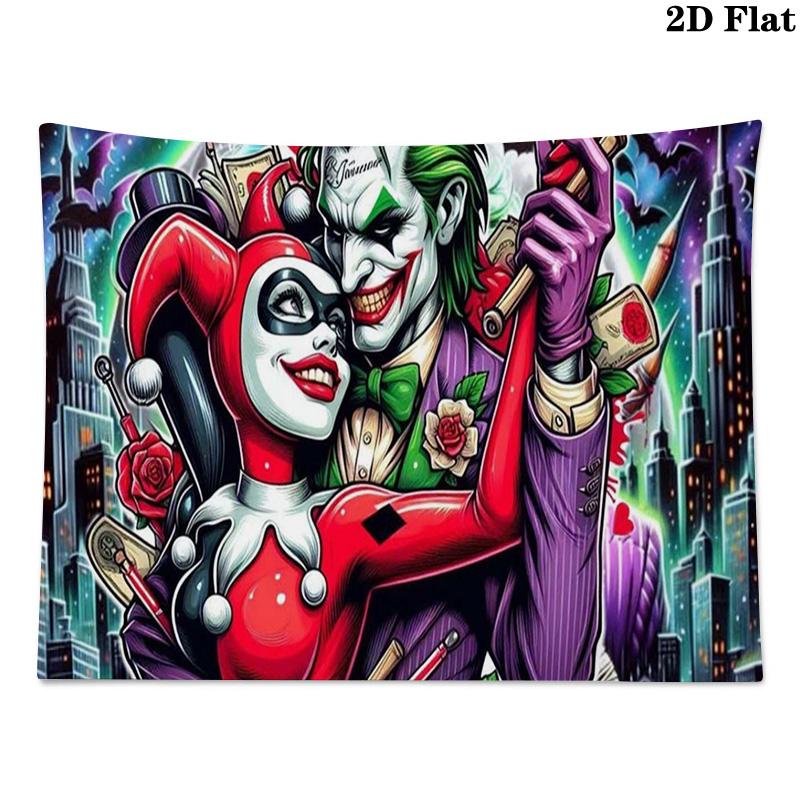 Clown joker Wall Tapestry Aesthetic Wall Hanging Printed Fabric Blanket Decorative Tapestries for Bedroom Living Room Home Decor