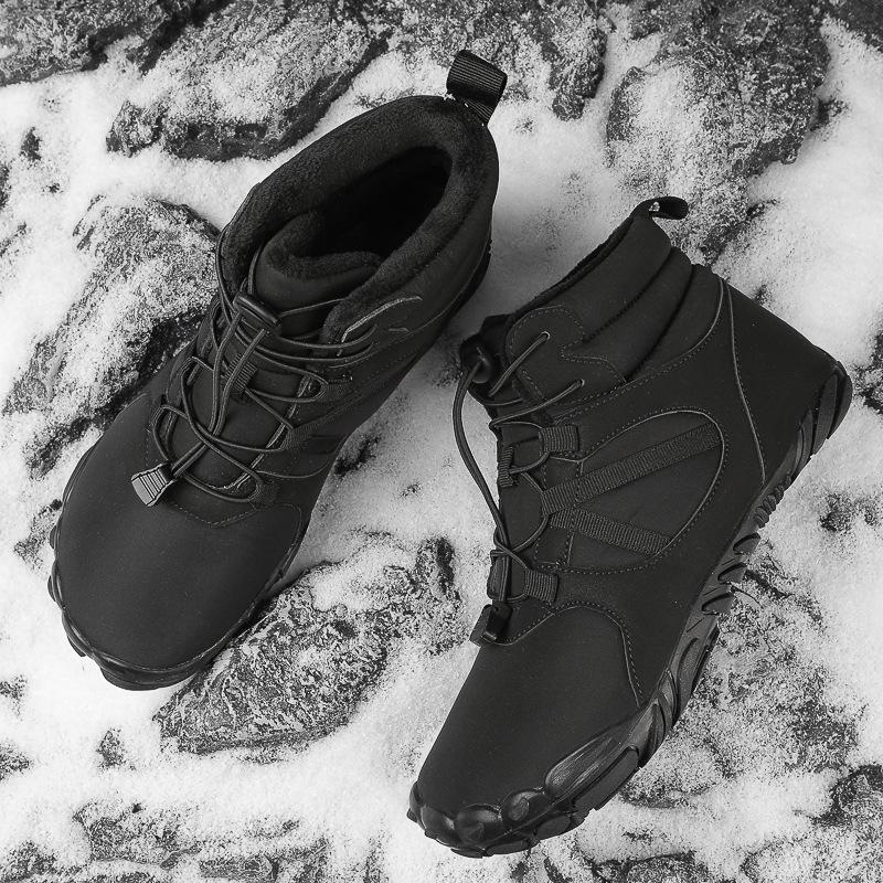 Manufacturer's Water-Repellent Winter Hiking Boots: Velvet-Lined, Thick-Soled, Comfortable, Warm Cotton Snow Shoes.