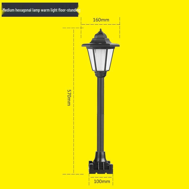Retro Hexagonal Solar Courtyard Wall & Lawn Light
