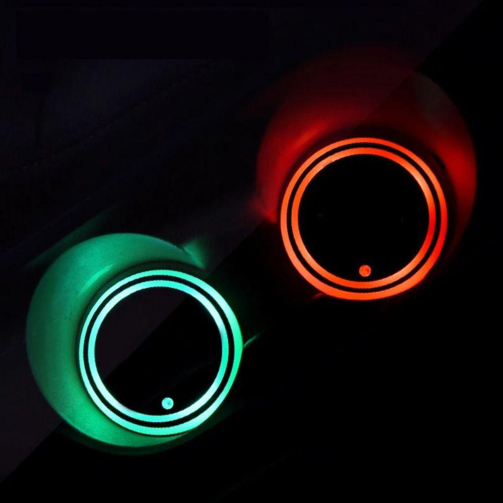 Anti Slip Colorful Cup Holder USB Charging Smart Glow Coaster  Interior Accessories