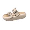 Thick-soled slippers summer new semi-drag comfortable casual soft outer wear flat-bottomed sandals women