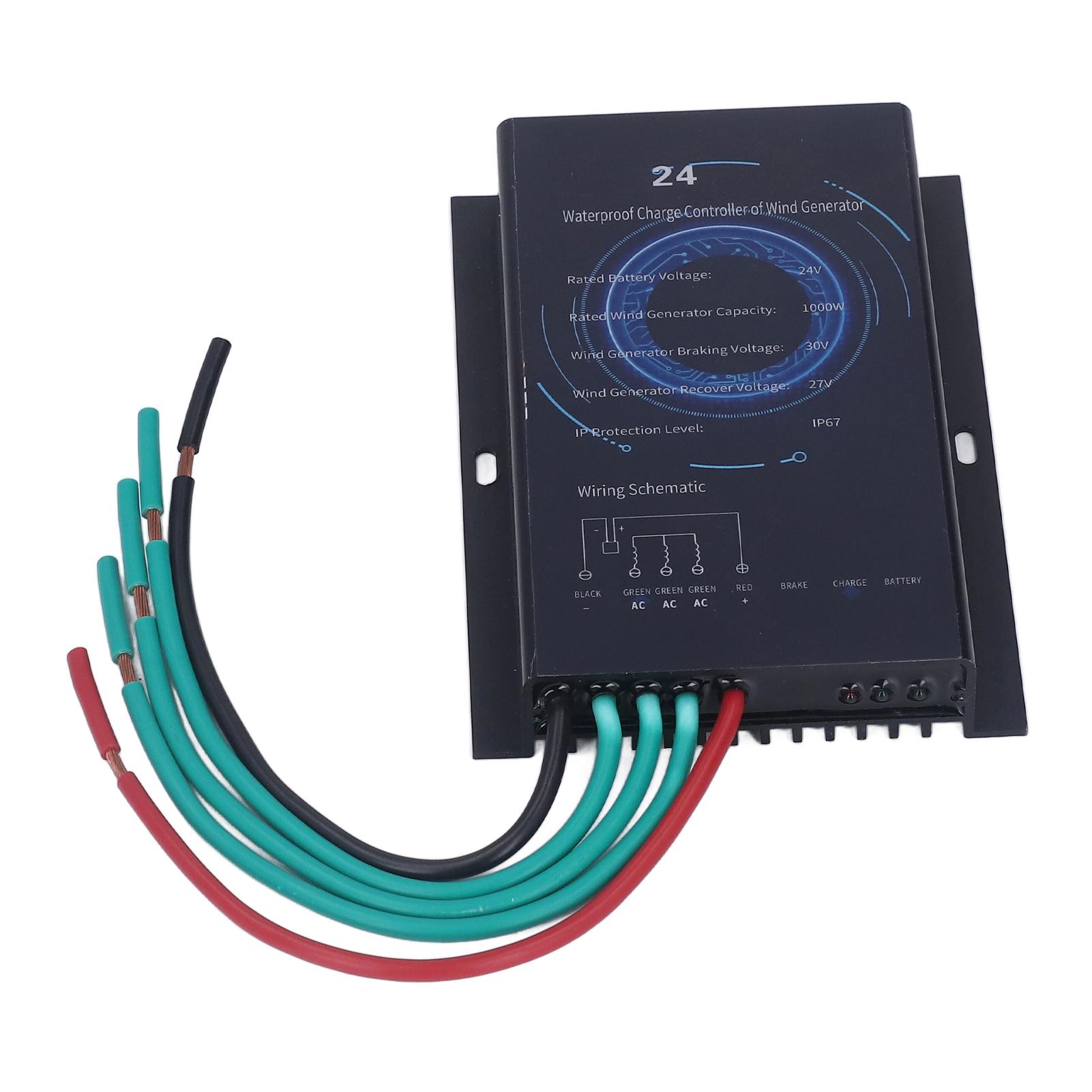 

Гибридный ветроконтроллер с автоматической зарядкой, корпус из алюминиевого сплава, контроллер ветрогенератора 1000 Вт 24 В