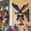 Independence Day Home Ornament Spirit of Liberty Eagle Bell, 250th Anniversary Wall Mounted Bell Patriotic Metal for Front Door Garden Porch