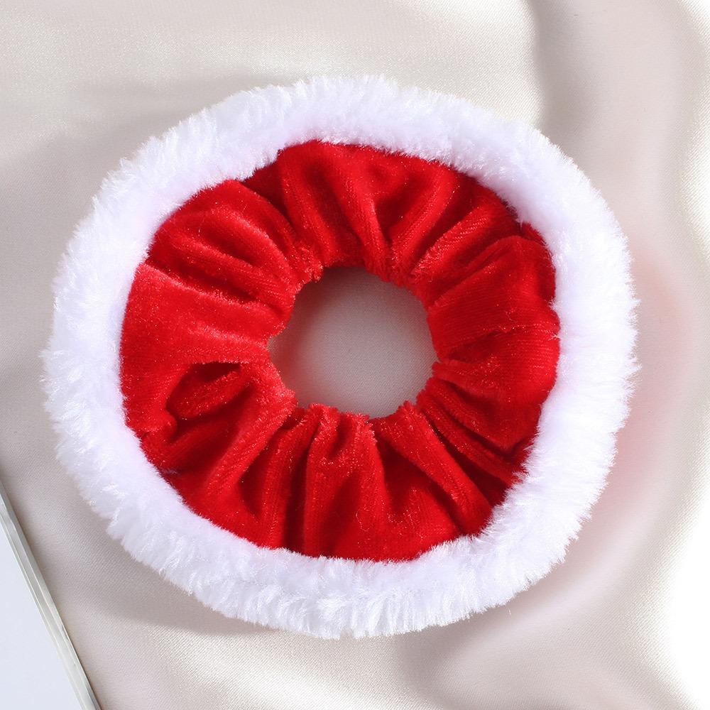 Snow New Year Hair Scrunchies Velvet Plush Women Hair Ring Christmas Hair Rope  Party Accessories