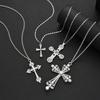 IF ME 4 Piece Fashion Pearl Cross Necklace Set Jewelry Women Trendy Shiny Daily Party Accessory Decorative Gift Idea For Her