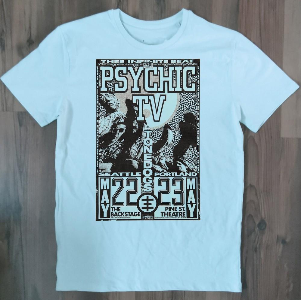 Psychic TV T-shirt White Color 100% Cotton Gift For fan Unisex T-Shirt S