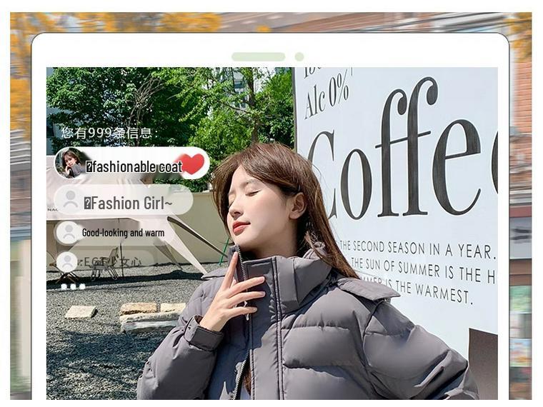 Women's High-End Korean Fashion Down Jacket, Short Style 2025 - Thickened Student Coat for Couples.