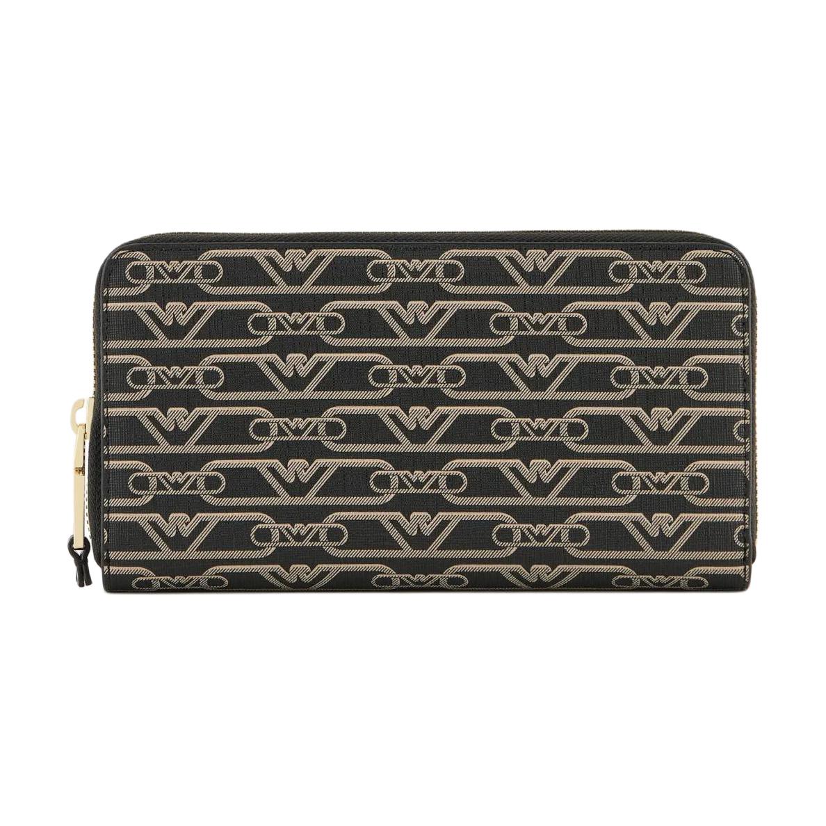 Emporio Armani Surrounding Zipper Horizontal Multi-Card Position Printed Polyester Wallet Women wallet Black Light-Brown EW000366AF11951FC033 Basic Set BagDust Bag 23370₽