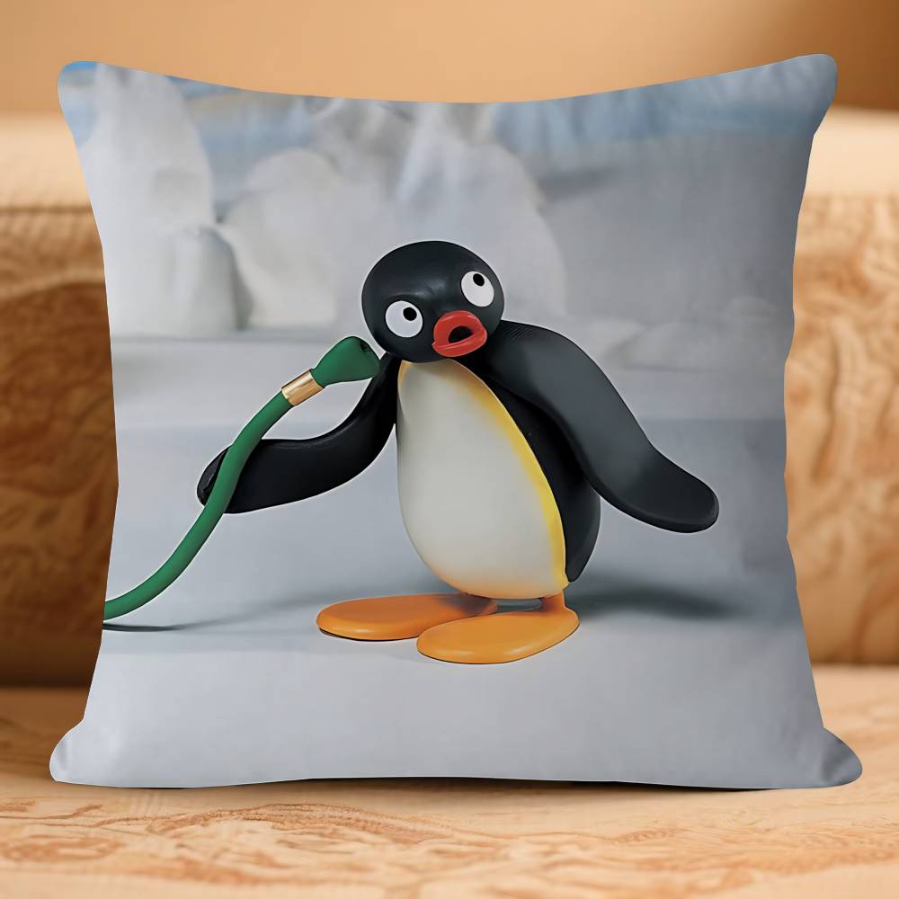 Cute P-Pin-guS Cartoon Pillow Case Removable Washable Cushion Cover – All-Season Soft Linen