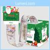 Green Christmas Party Gift Box With Santa Claus Print For Family And Friends