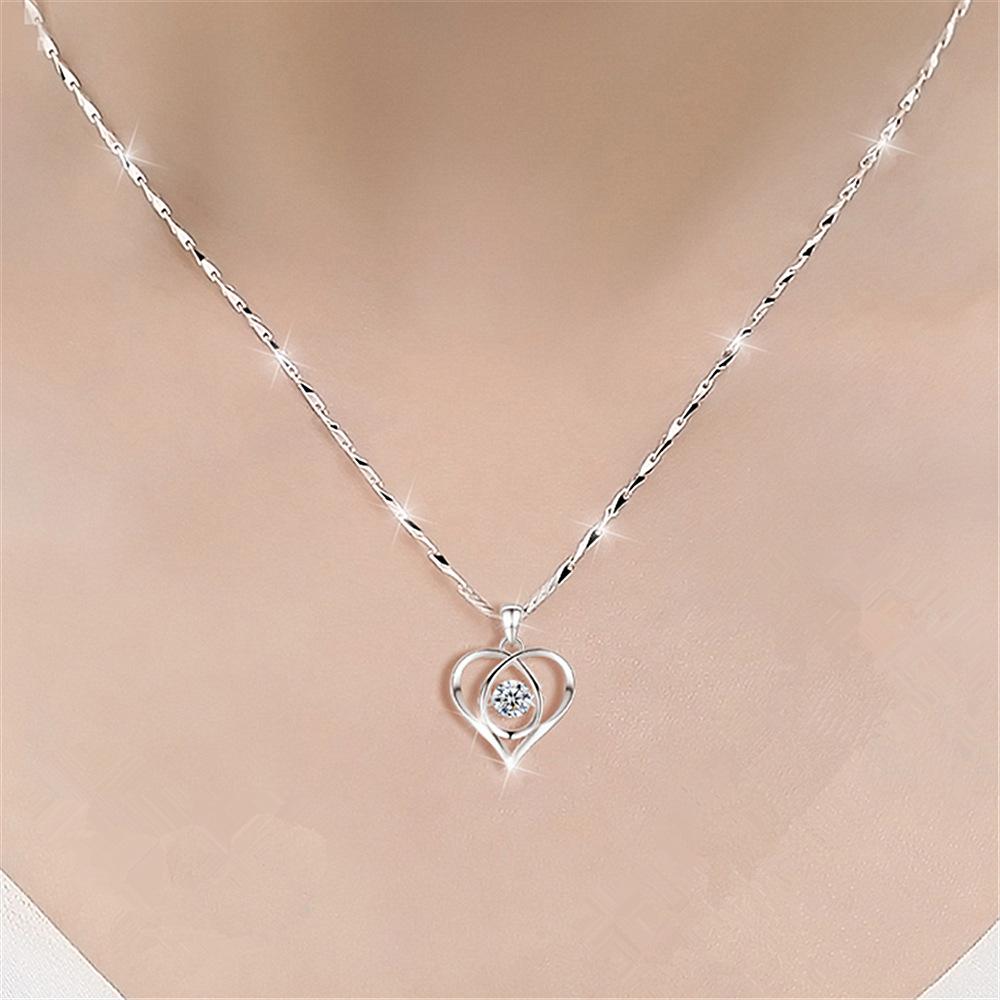 Versiunea coreeană de colier de argint de modă design de nișă feminin vânt rece și lanț de claviculă pandantiv dragoste răutăcioasă