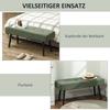 Bench Upholstered Bench with Corduroy Cover, Bed Bench with Metal Legs, Shoe Bench 100 x 36 x 45 cm Green