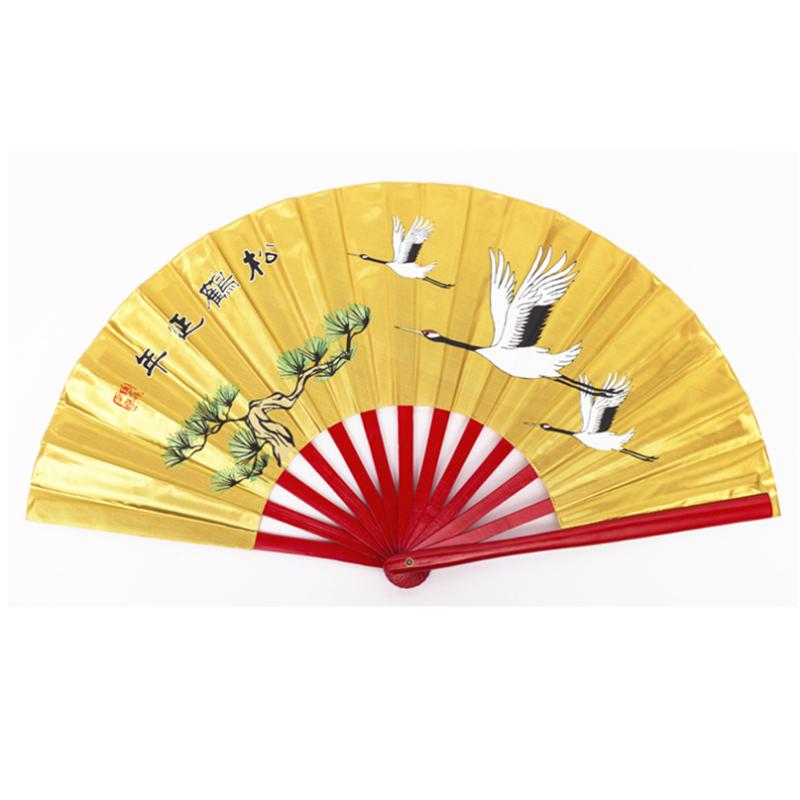Tai Chi Kung Fu Folding Fan Dragon Crane Martial Arts Exercise Fitness Hand Fan Chinese Classical Dance Performance Ventilador