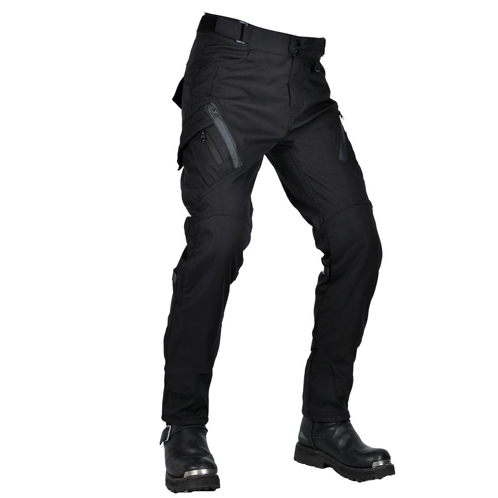 Upgrade Men Motorcycle Riding Pants Waterproof Windproof Reflective Motocross Racing Trousers with 4 X CE Armor Knee Hip Pads
