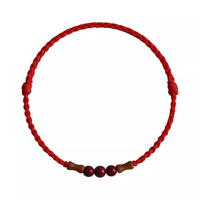 Hand-Woven Beaded Red String Bracelet Set  Lucky Protection Braided Bracelets for Men Women, Boho Minimalist Friendship Jewelry Gift