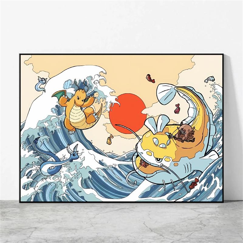 Poster and Painting  Mewtwo Charizard Christmas Gifts Home Room Picture Wall Art Classic Spray Printing Canvas Painting