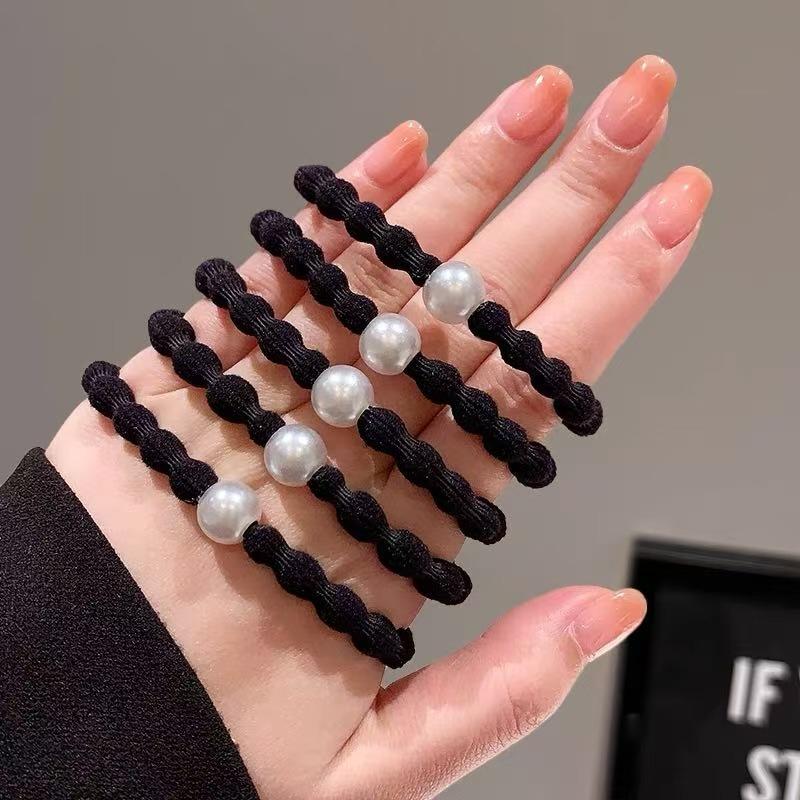 

Doudou Hairpin Hair Tie for Women, High-grade, Elastic, Won t Damage Hair, Suitable for Tying Up A Ponytail, Elastic Band for Hair White ball 6pcs