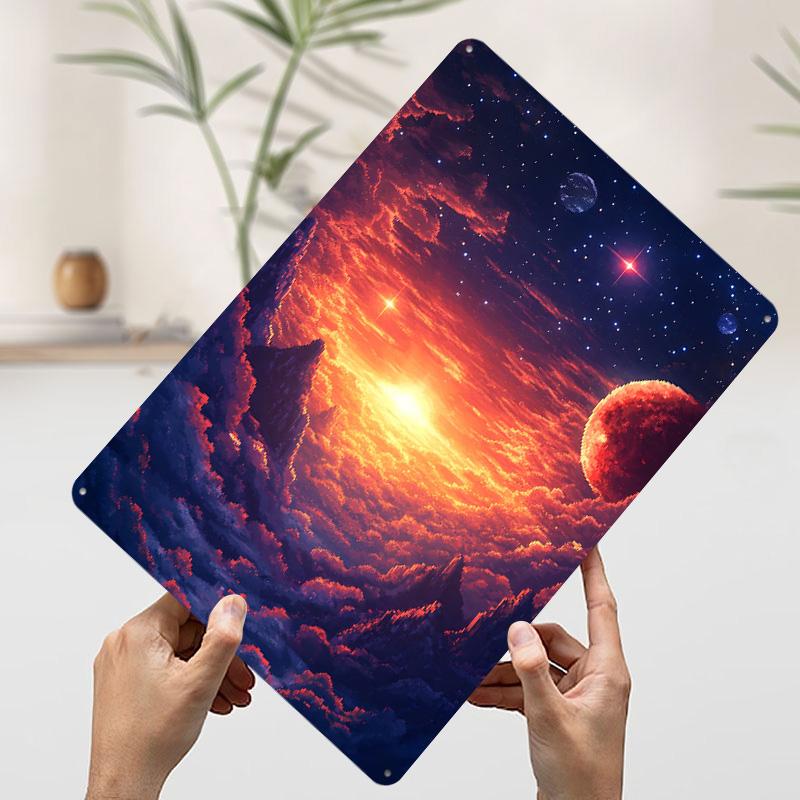 

Sunset in a Starry Sky Tinplate Poster Customized Wall Art Vintage Retro Metal Signs for Room Decoration Garage Decorations Home 7.9x11.8In(20x30cm)