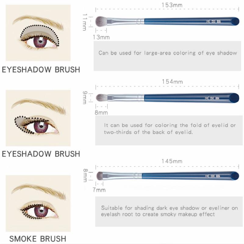 Make-up-Pinsel, Himmelblau, 11-teiliges Make-up-Pinsel-Set aus superweichen Fasern, hochwertige Kosmetikstifte für Gesicht und Augen, synthetisches Haar