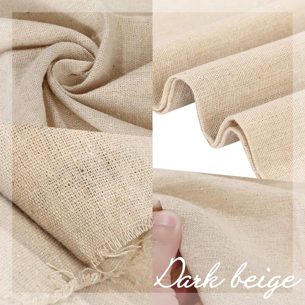 Cotton Linen Fabric for Handmade DIY 150cm Wide Light Dark Beige Dark Crafts, [Colors White, Beige, / Sizes 1m, 2m, 3m, 4m, 5m] (1m, Beige)