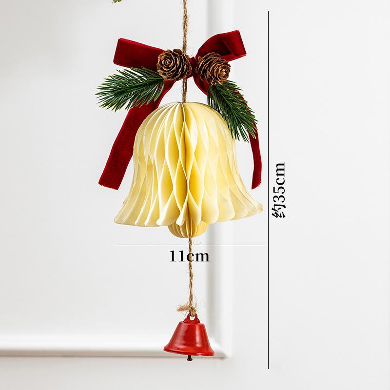 Weihnachts-Waben-Glocke Weicher Hängeanhänger Ornament Festliche Glocken Dekoration Samt-Weihnachtsbaumschmuck Für Kaminsims Feiertag