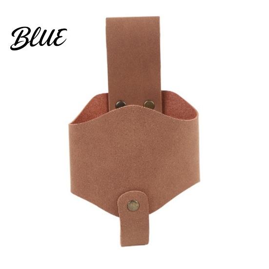 Portable Beverage Waist Hands Free Drink PU Holder Pouch Hanging Leather Holster Holder Belt Clip Pouch for Hiking Camping