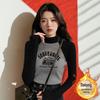 Women's Chic Velvet Raglan Color Block Slimming Long Sleeve Stand-up Collar T-Shirt