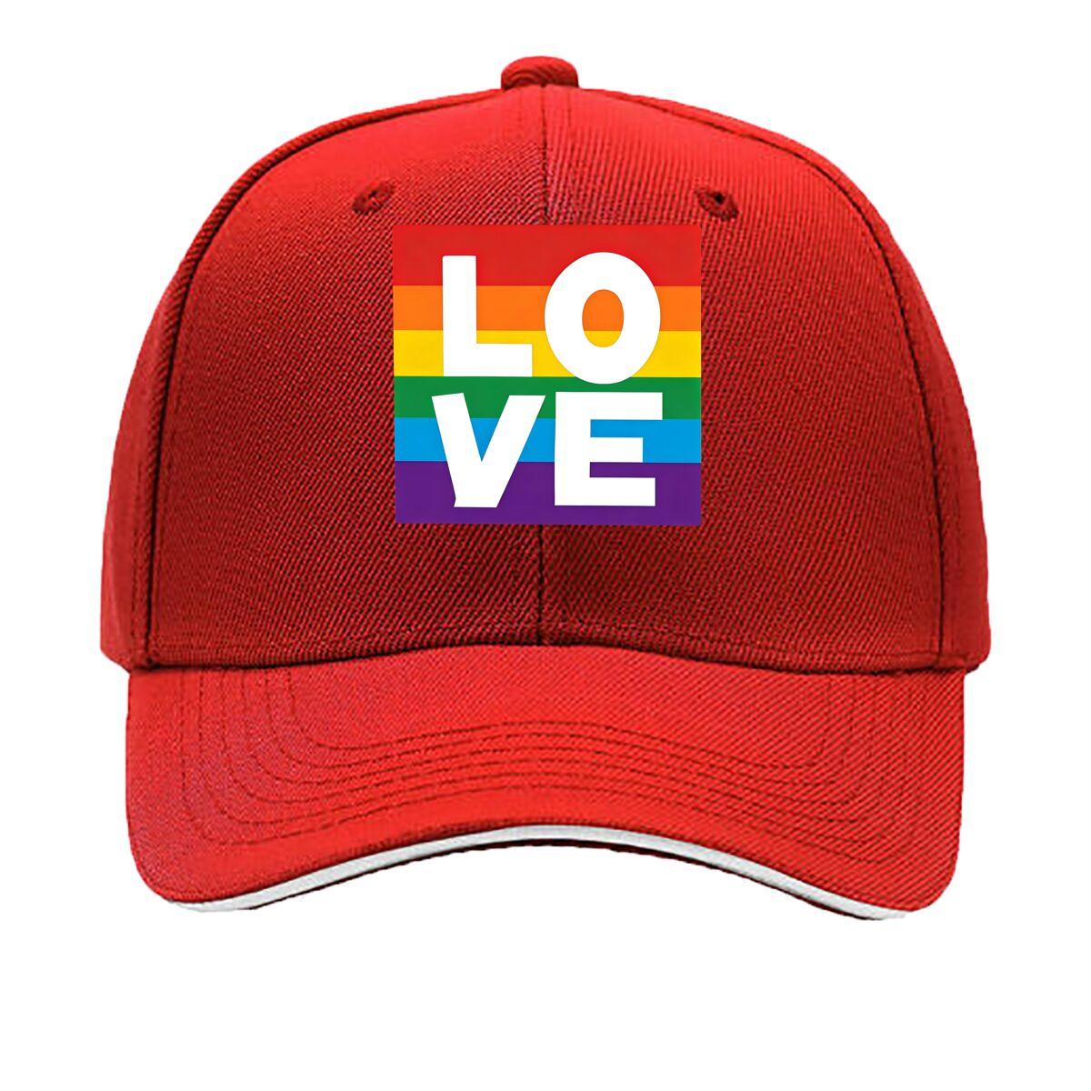 Adjustable Pink Rainbow Pride Baseball Cap  Breathable Vintage End Printed LOVE Perfect Choice Sandwich Baseball Cap One Size