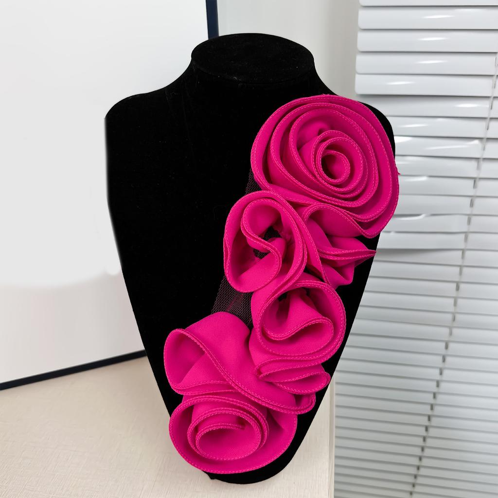Ruffle Edge 3d Flower Applique for Evening Party Gown Costume Decoration Sewing on Flower Patches for Handcraft Project